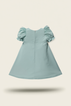Girls' Turquoise Ruffle & Lace A-Line Dress