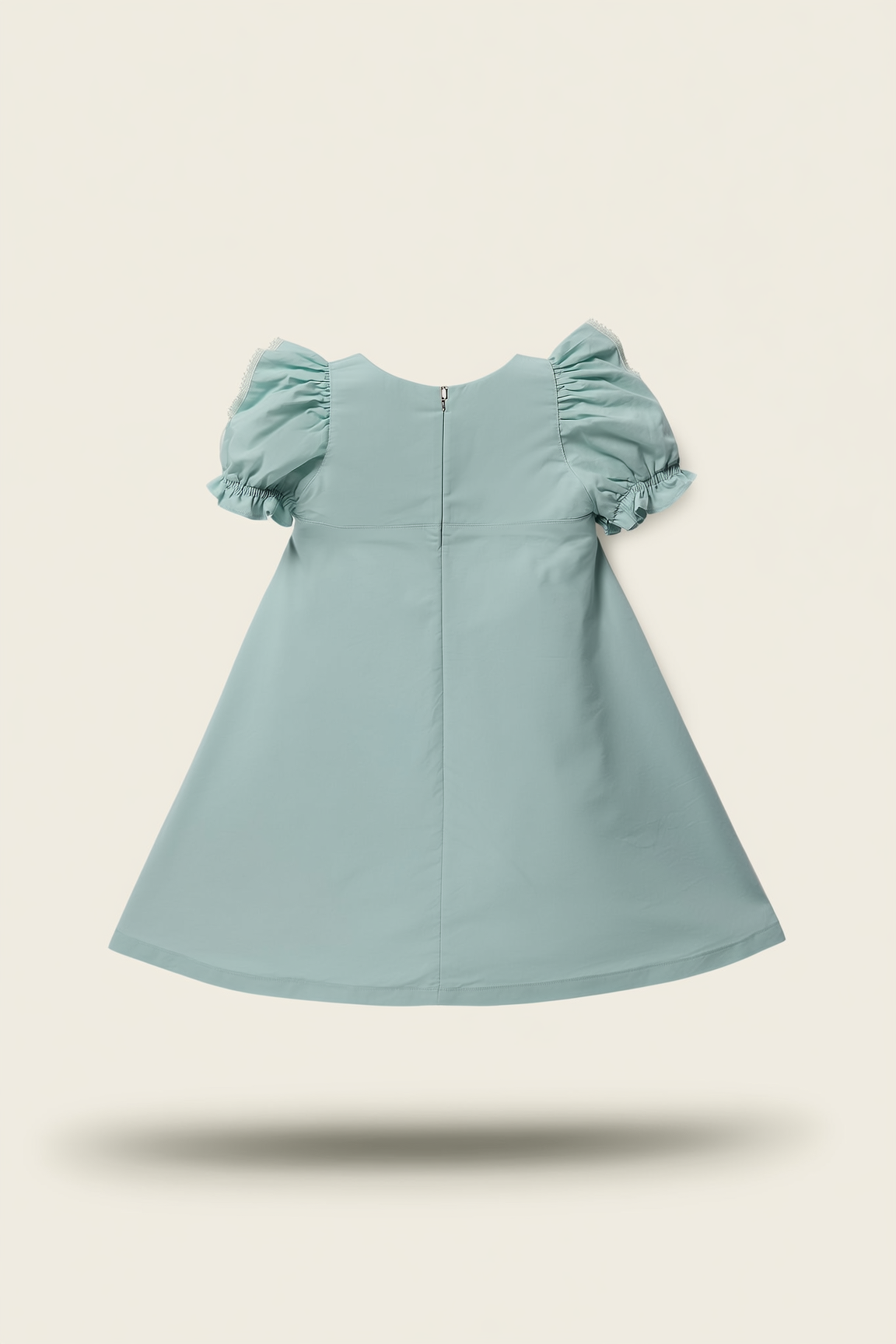 Girls' Turquoise Ruffle & Lace A-Line Dress