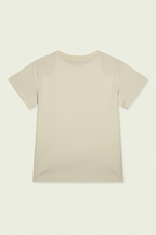 Casual Chic Cream T-Shirt with Bow Details