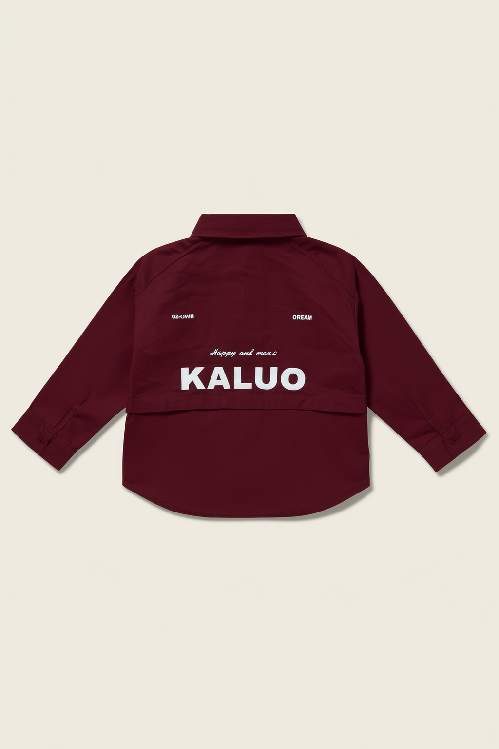 Boys' Solid Red Spread-Collar Shirt