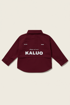 Boys' Solid Red Spread-Collar Shirt