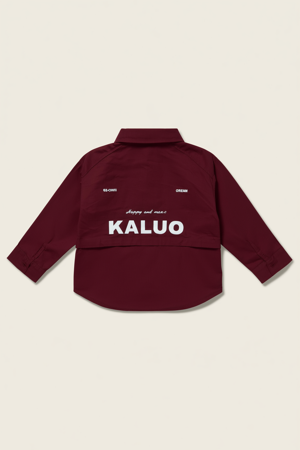 Boys' Solid Red Spread-Collar Shirt