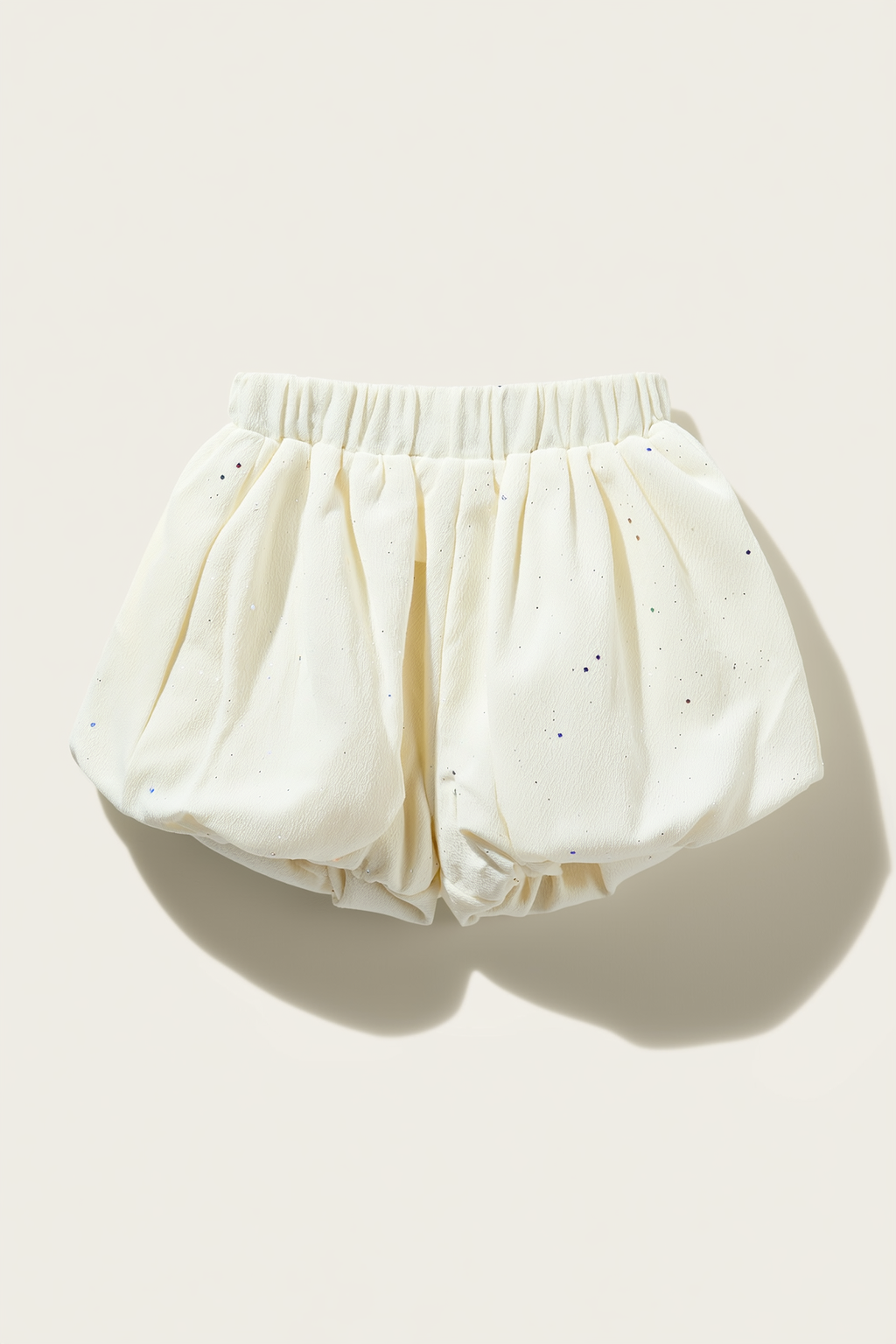 Toddler White puffball shorts