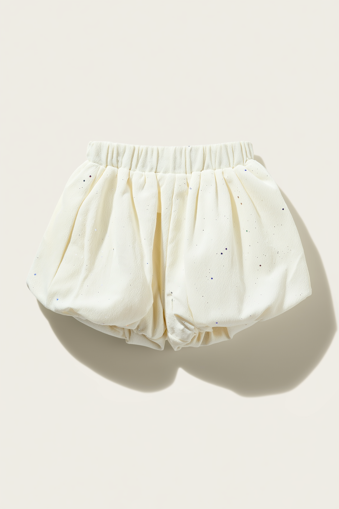 Toddler White puffball shorts