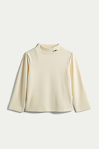 Kids’ Soft Cream Bow Detailing Turtleneck Tee