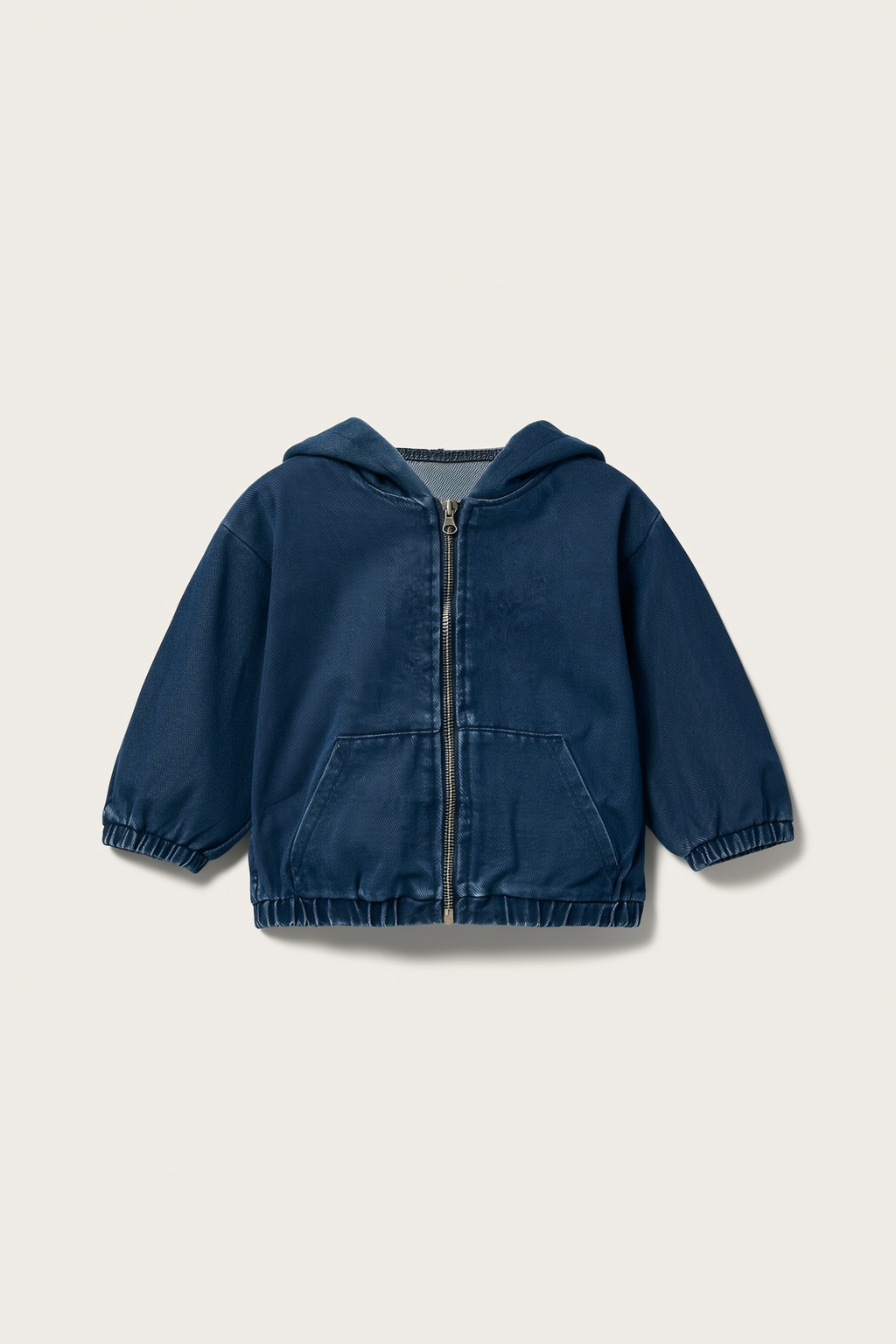 Kids' Hooded Denim Zip Jacket