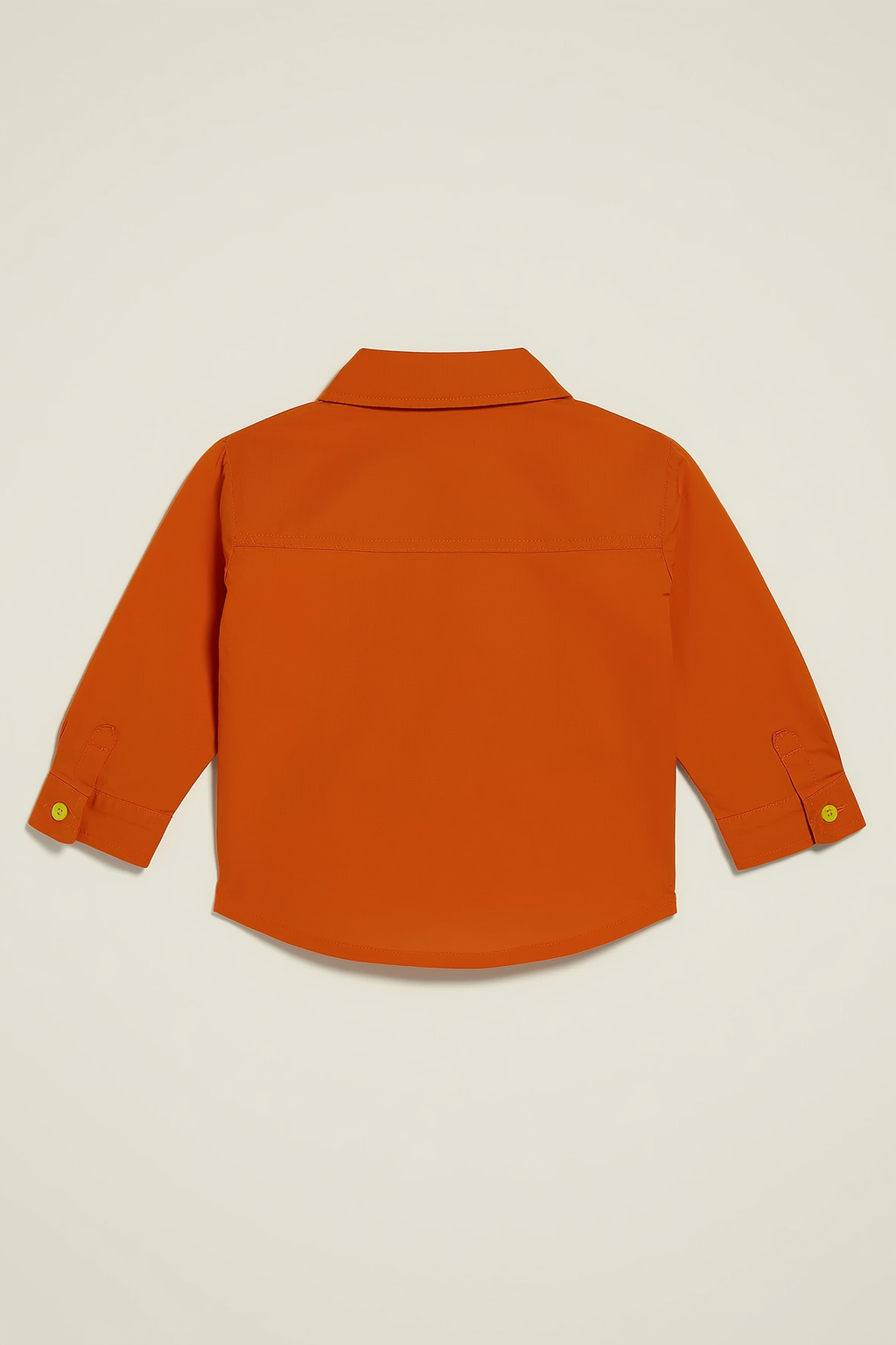 Boys' Solid Orange Casual Shirt with Motif