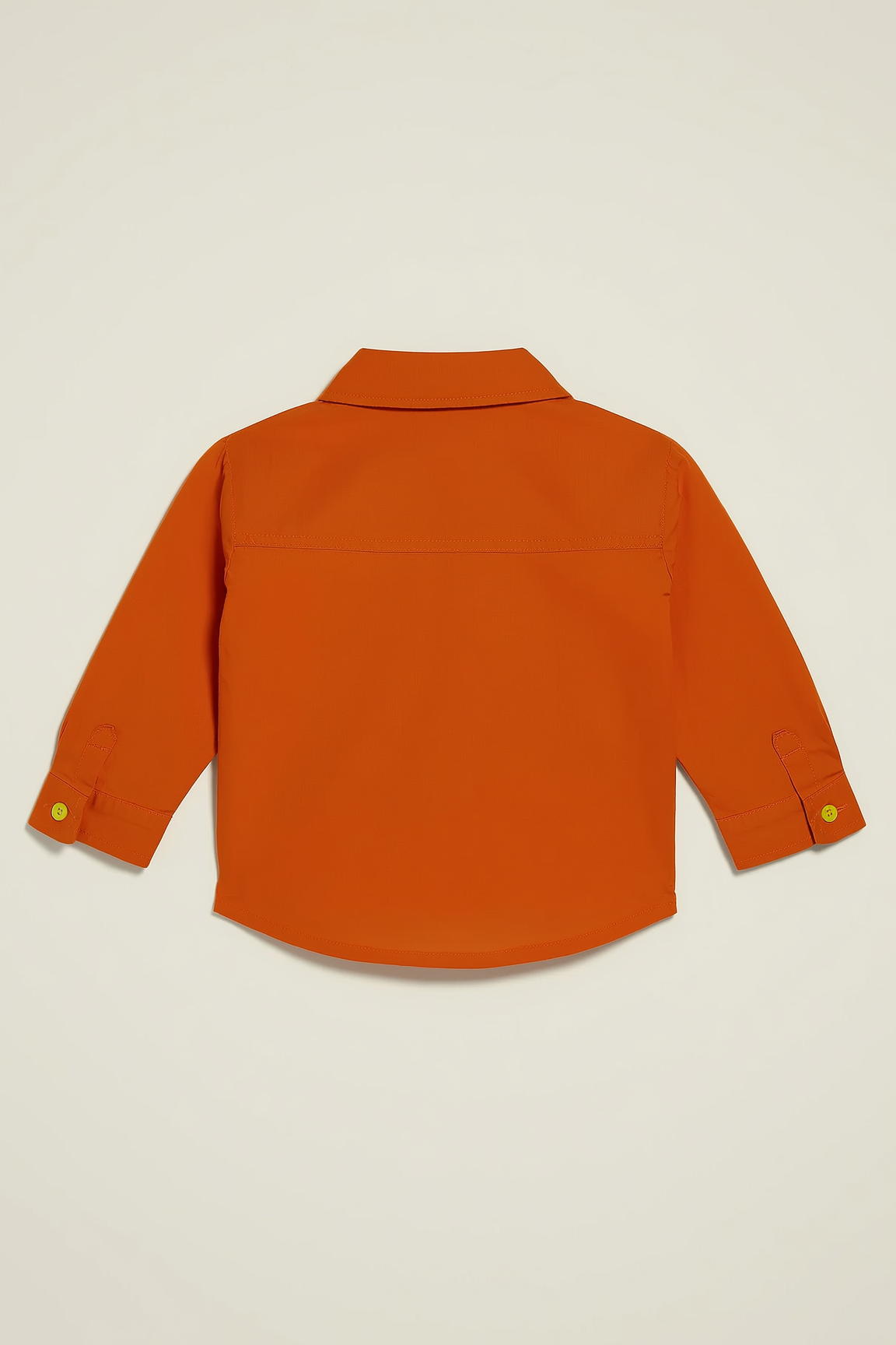 Boys' Solid Orange Casual Shirt with Motif