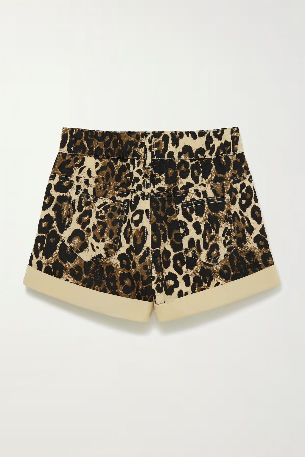Leopard Print High-waist Cuffed Shorts