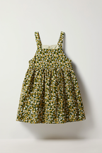 Green Ditsy Floral Print Pinafore Dress