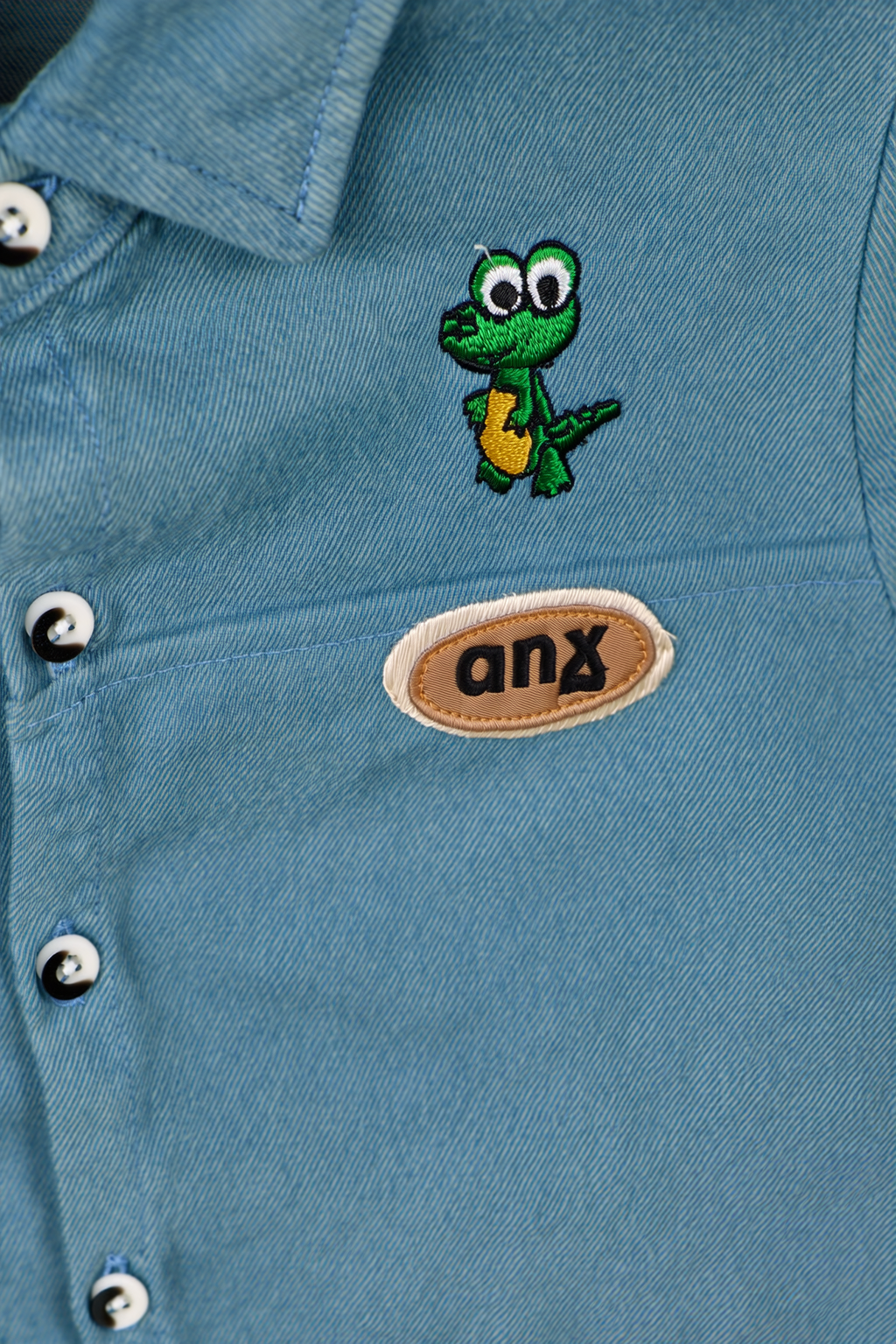 Blue Corduroy Dinosaur Shirt