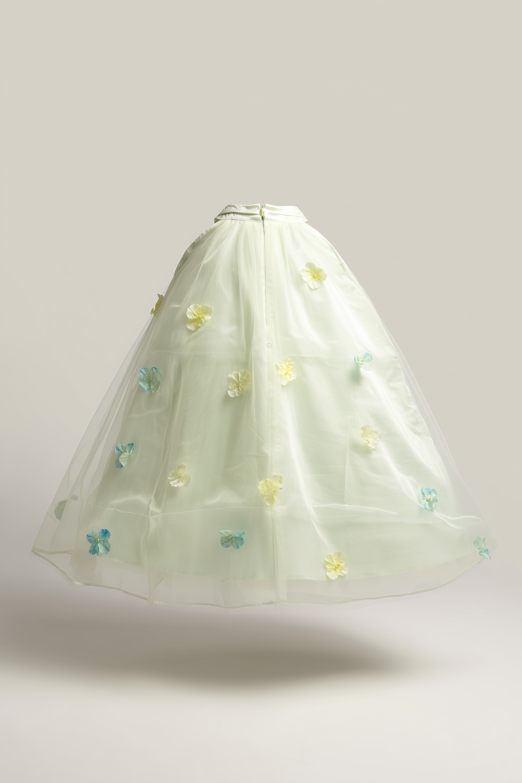 Girls' Sheer Organza top with 3D Flowers