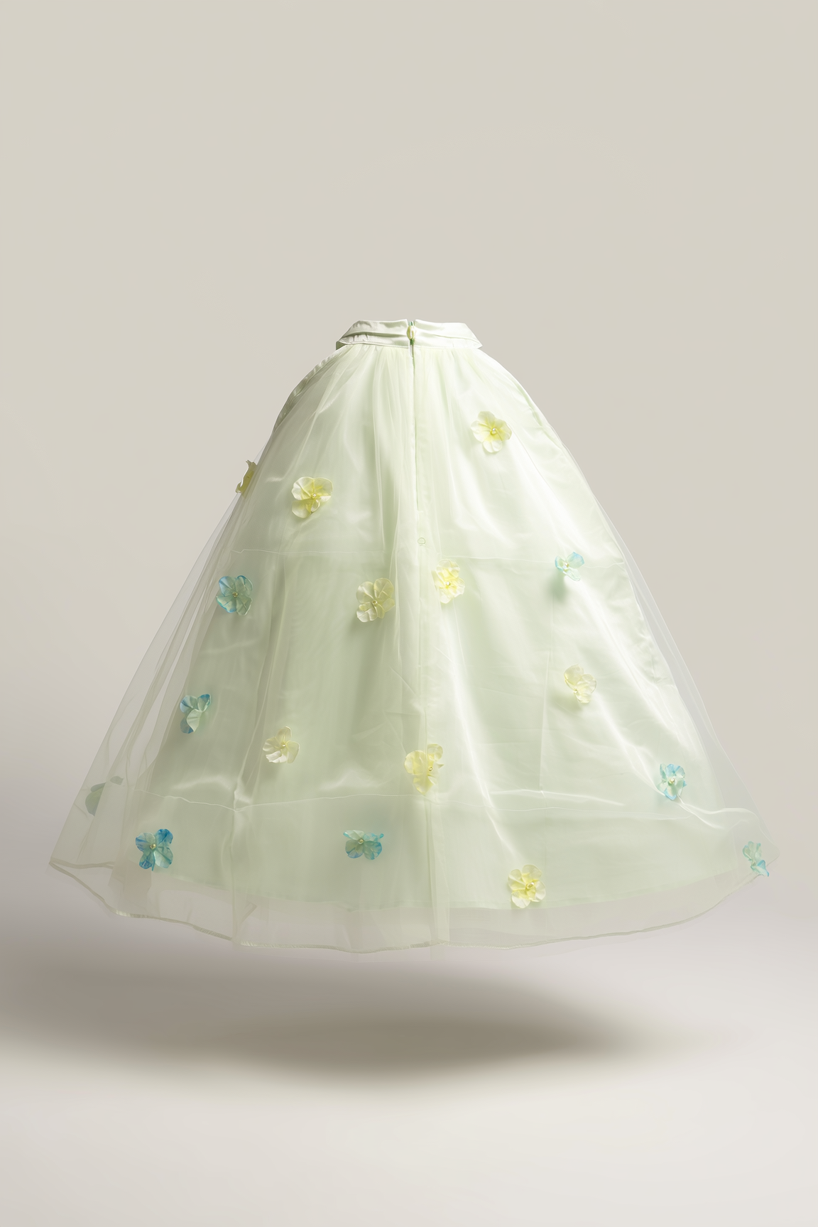 Girls' Sheer Organza top with 3D Flowers