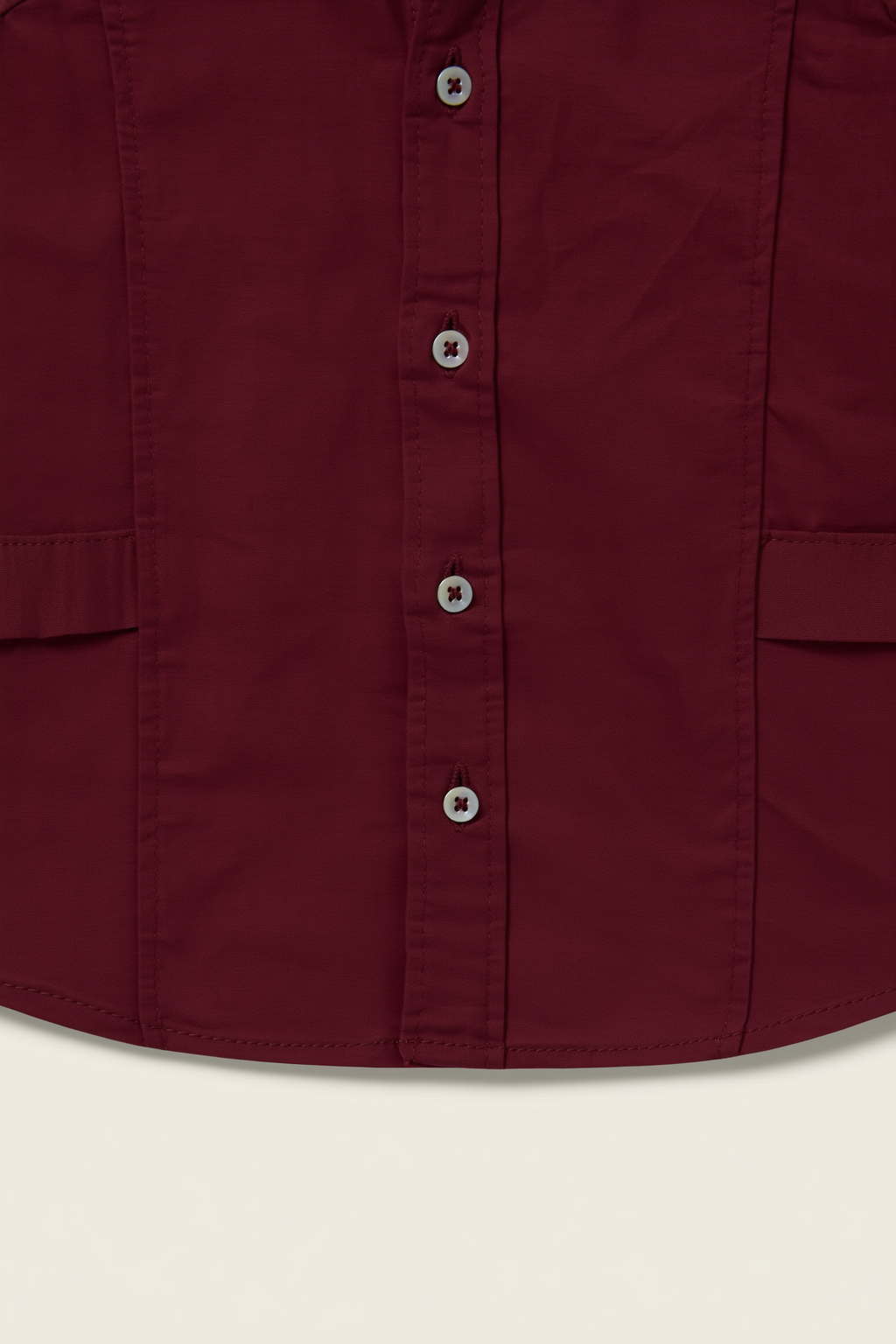 Boys' Solid Red Spread-Collar Shirt