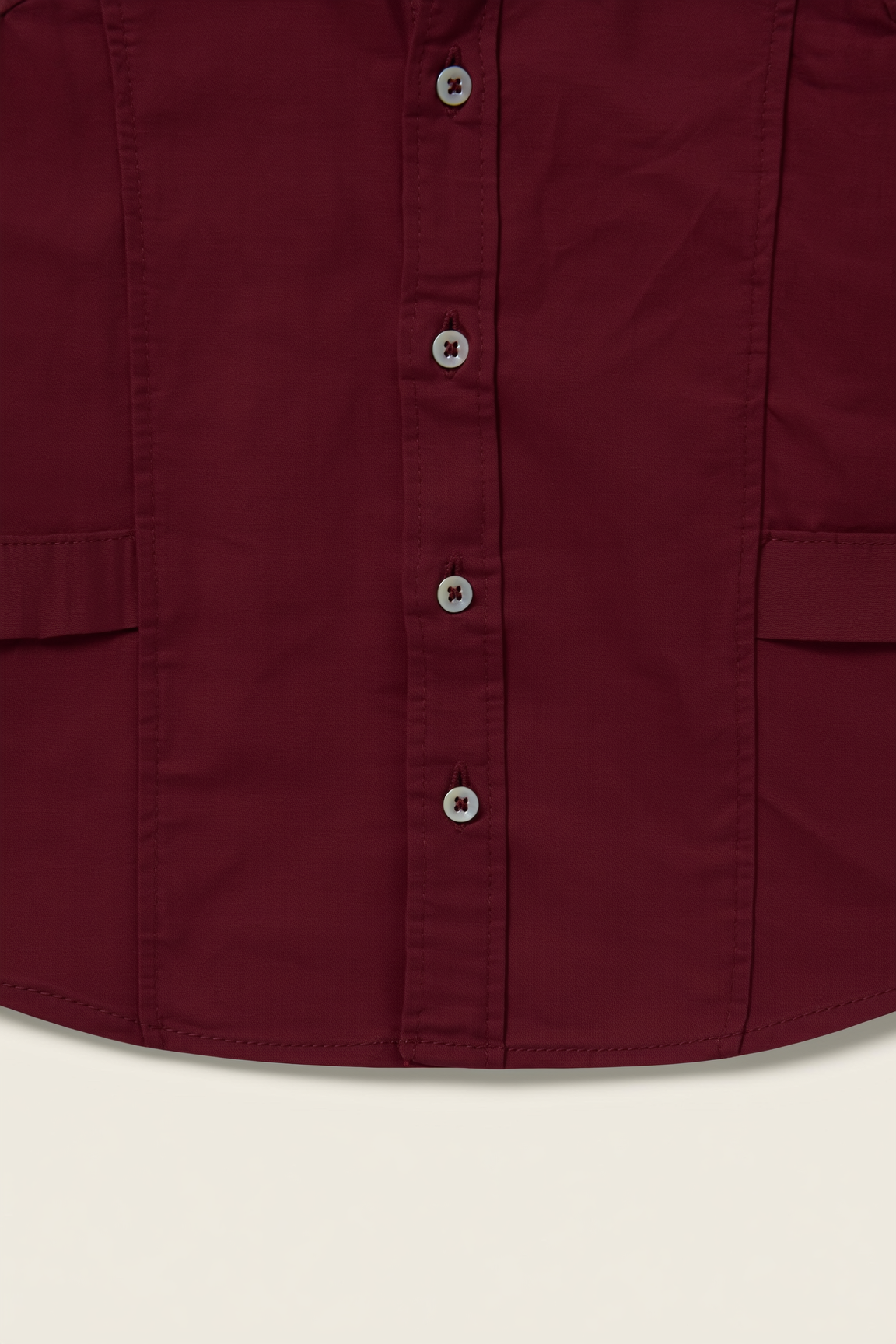 Boys' Solid Red Spread-Collar Shirt