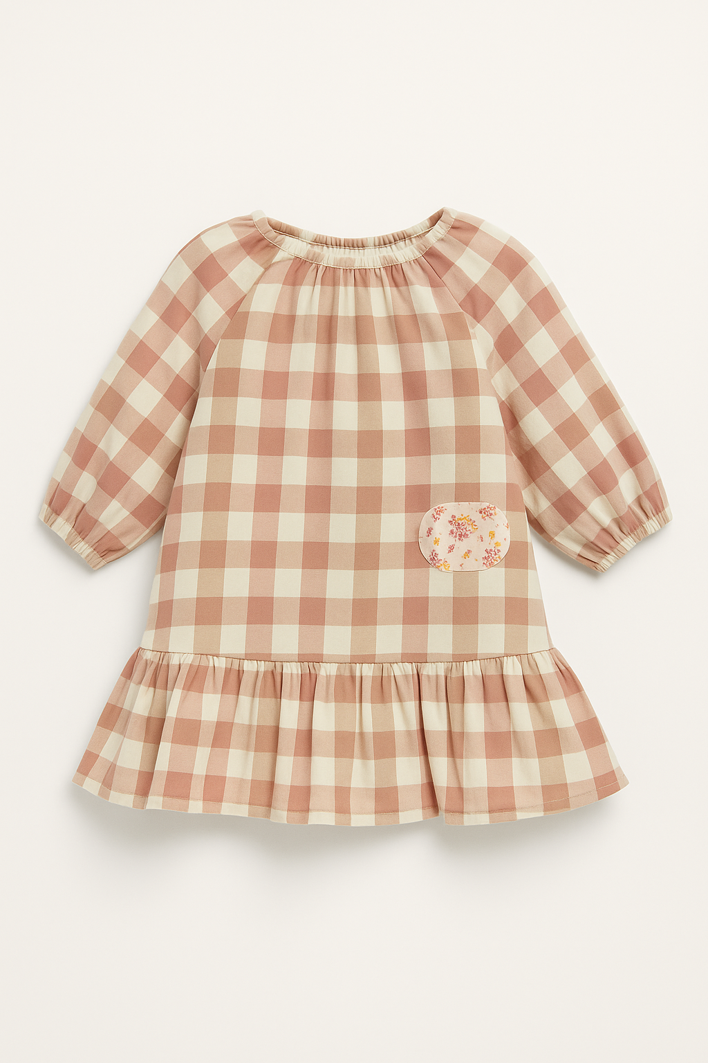 Juniors Checked Drop Waist Dress