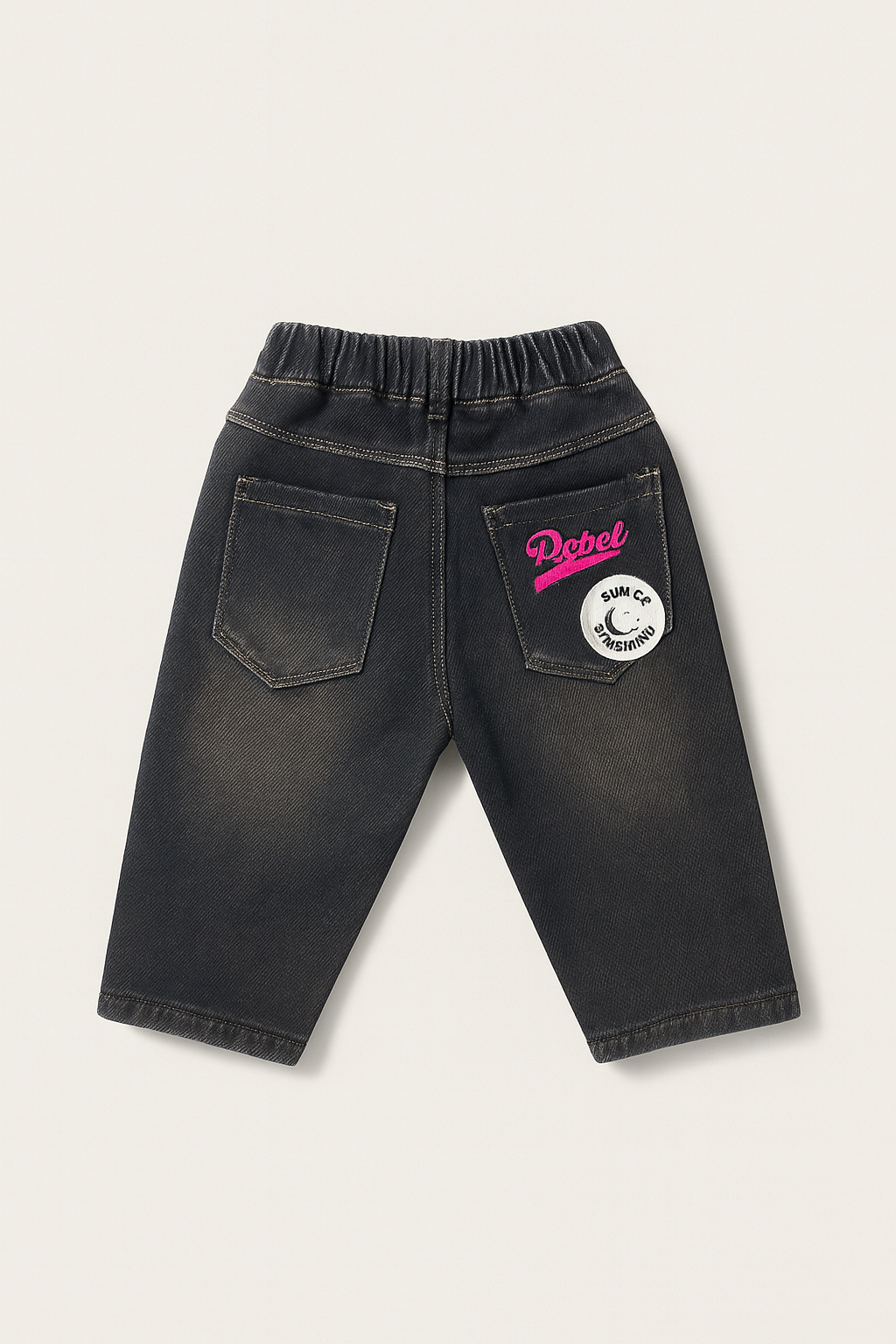 Kids Elastic Waist Cotton Boys Mom fit Jeans