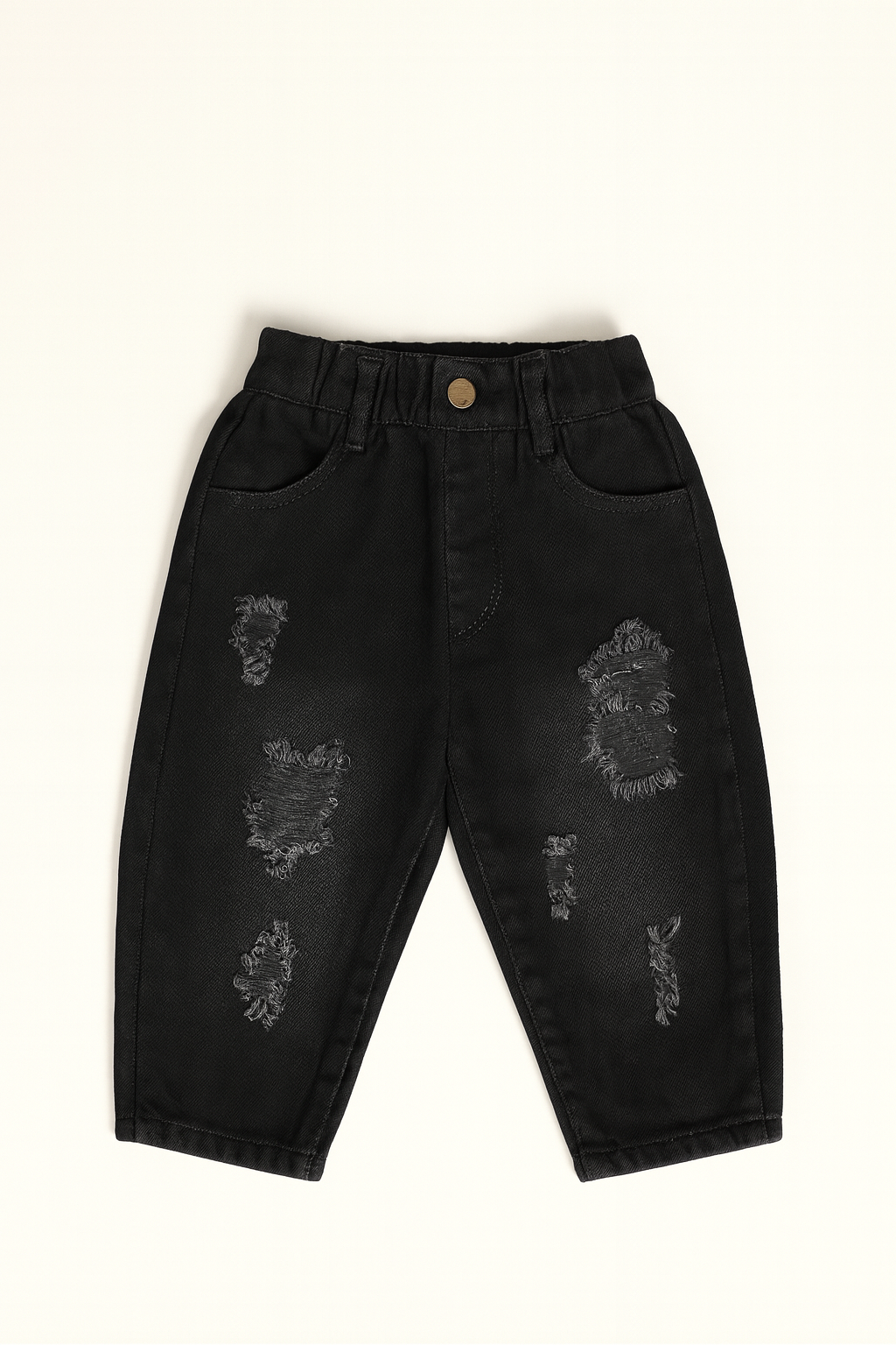 Boys Faded Black Regular Fit Jeans