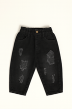 Boys Faded Black Regular Fit Jeans