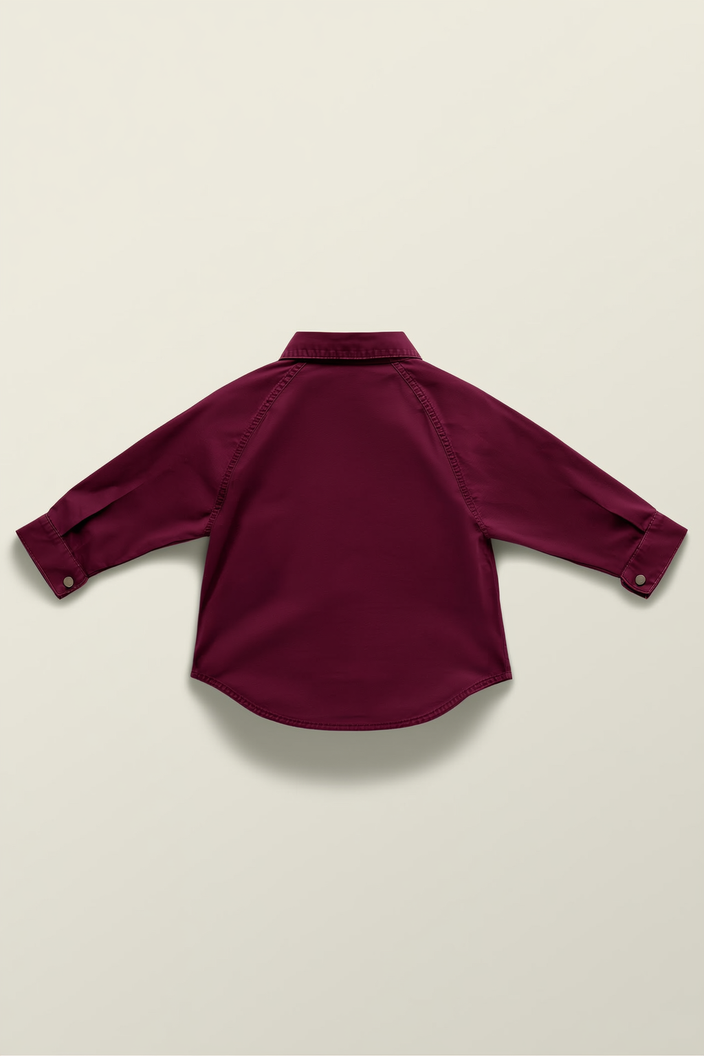 Boys' Burgundy Casual Button-Down with Chest Text