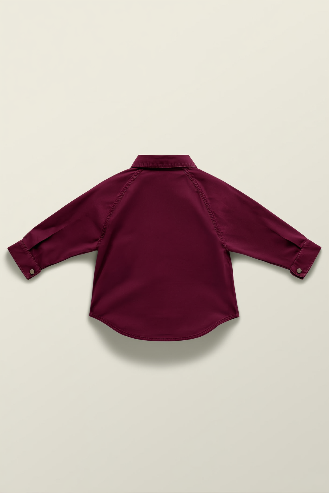 Boys' Burgundy Casual Button-Down with Chest Text