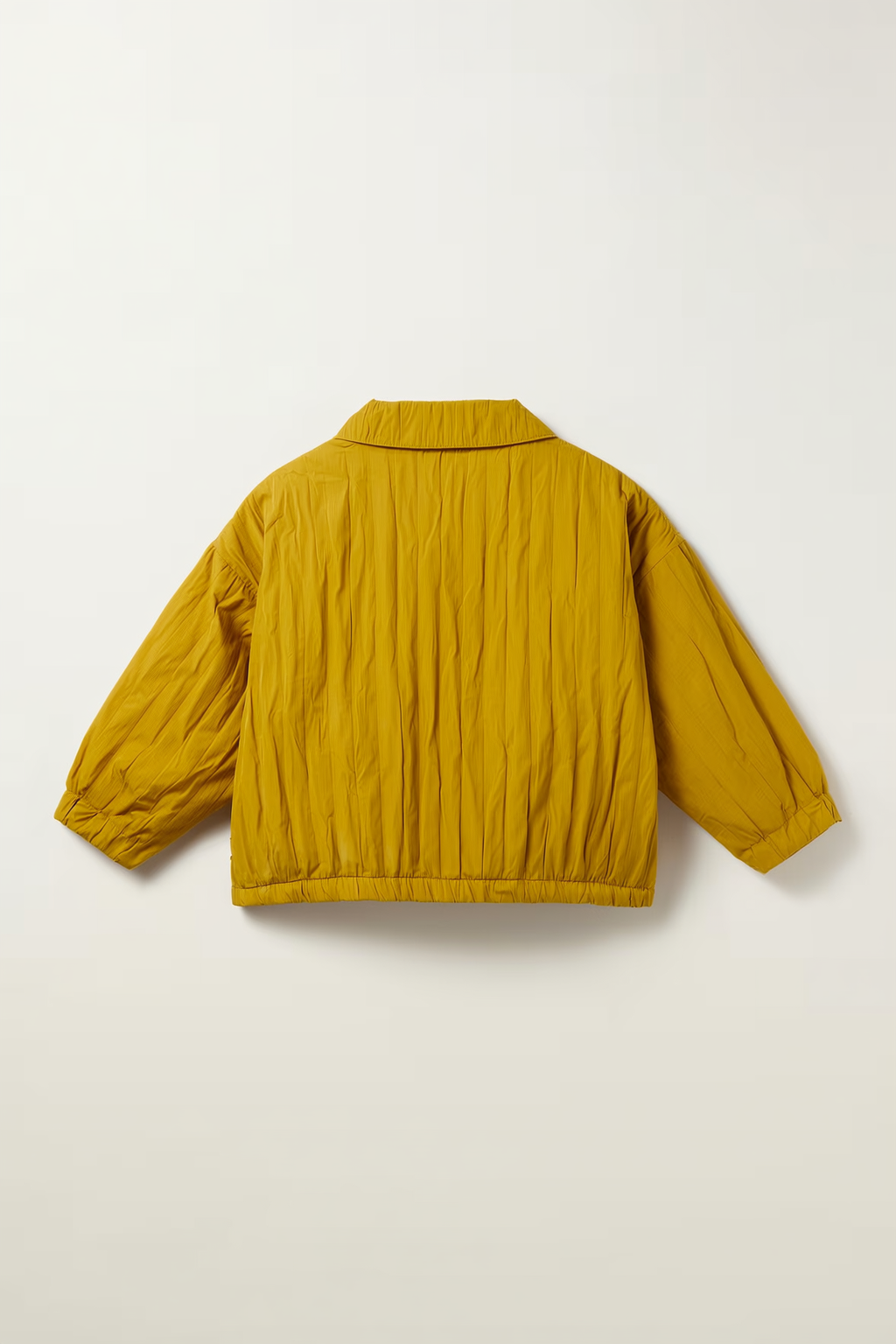Mustard Yellow Quilted Collared Button-Up Jacket