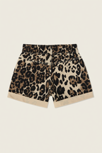 AO leopard-print denim shorts