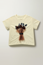 Light Yellow Tulle Bouquet Statement Tee