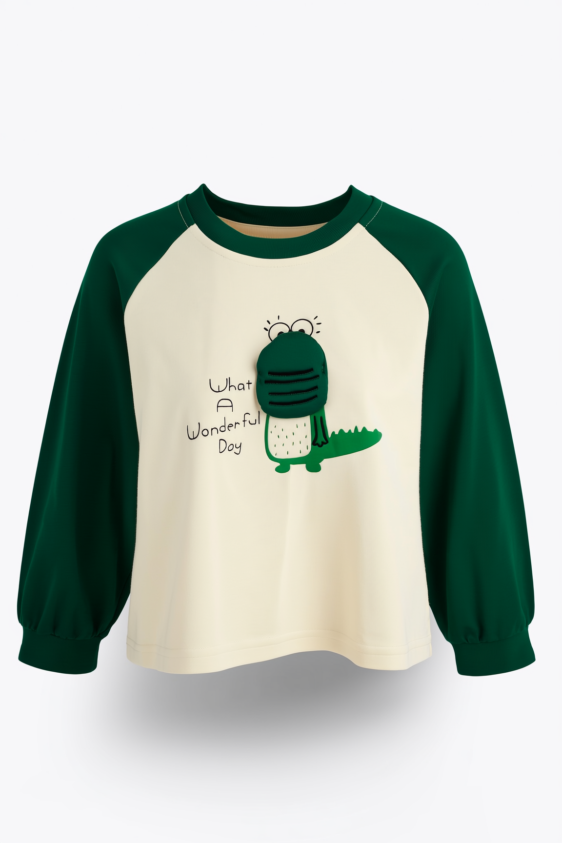 kids' Dinosaur Appliqué Raglan Sweatshirt