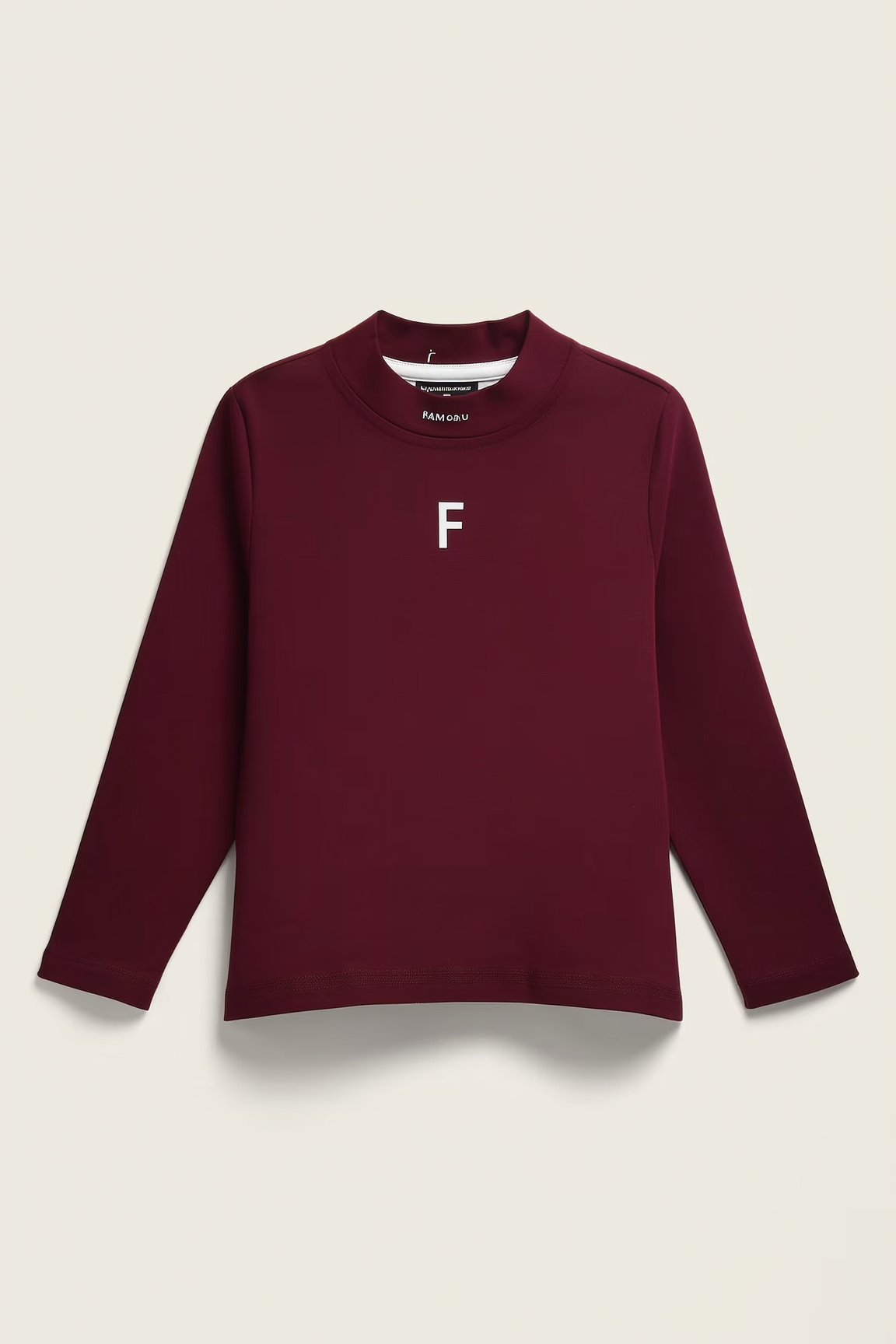 Burgundy long-sleeve T-shirt