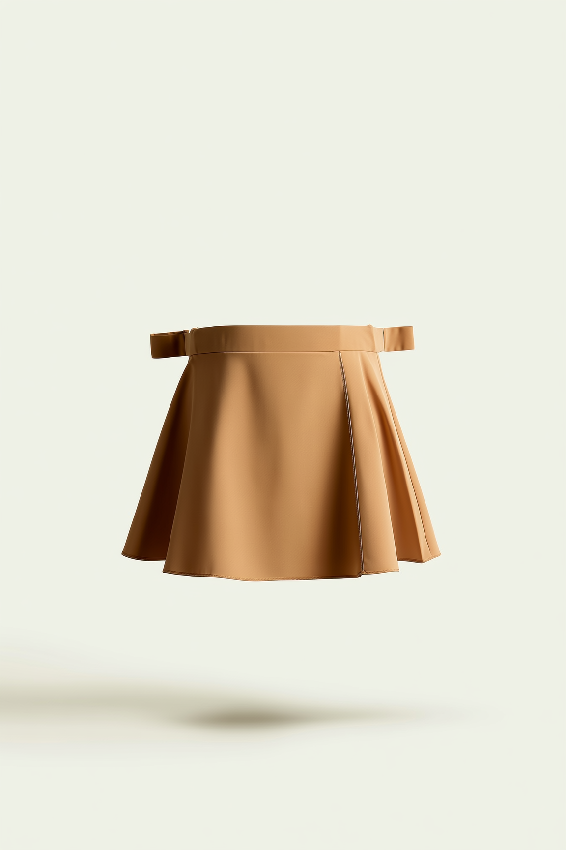 Tan Flared Mini Skirt