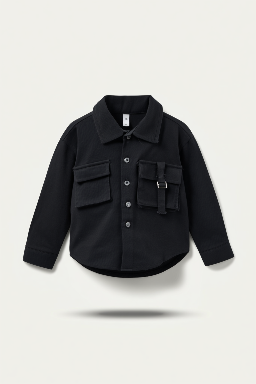 Boys' Olive Cotton Solid Overshirt