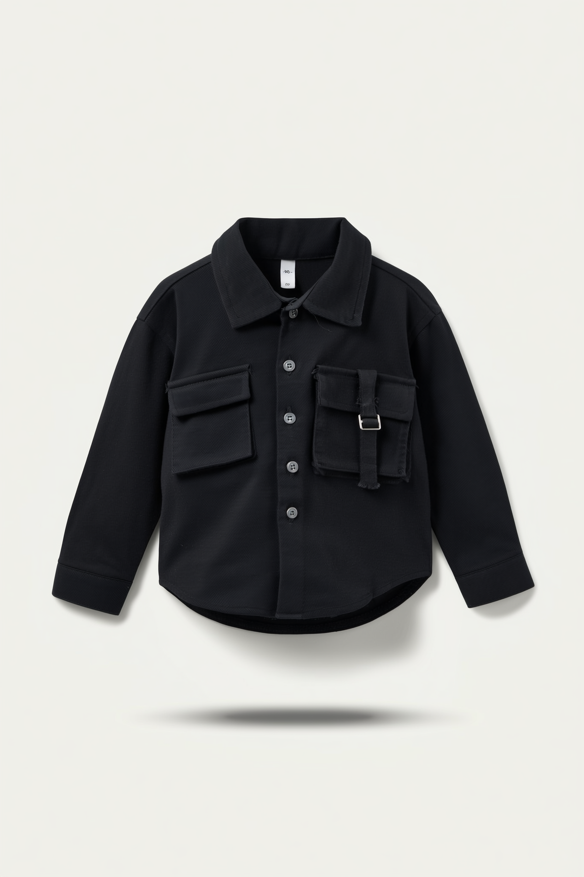 Boys' Olive Cotton Solid Overshirt