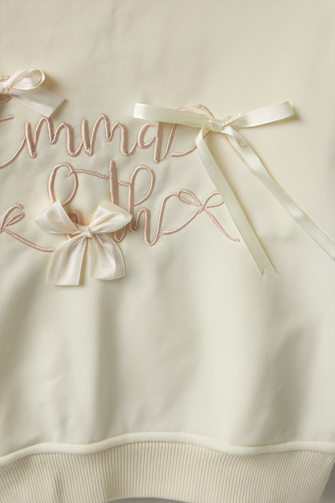 Motif-Detail Sweatshirt with Decorative Bows