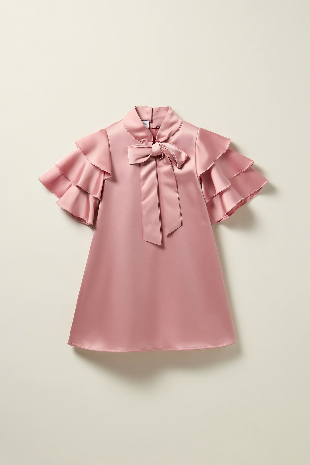 Satin Dusty Pink Tie-Neck Top