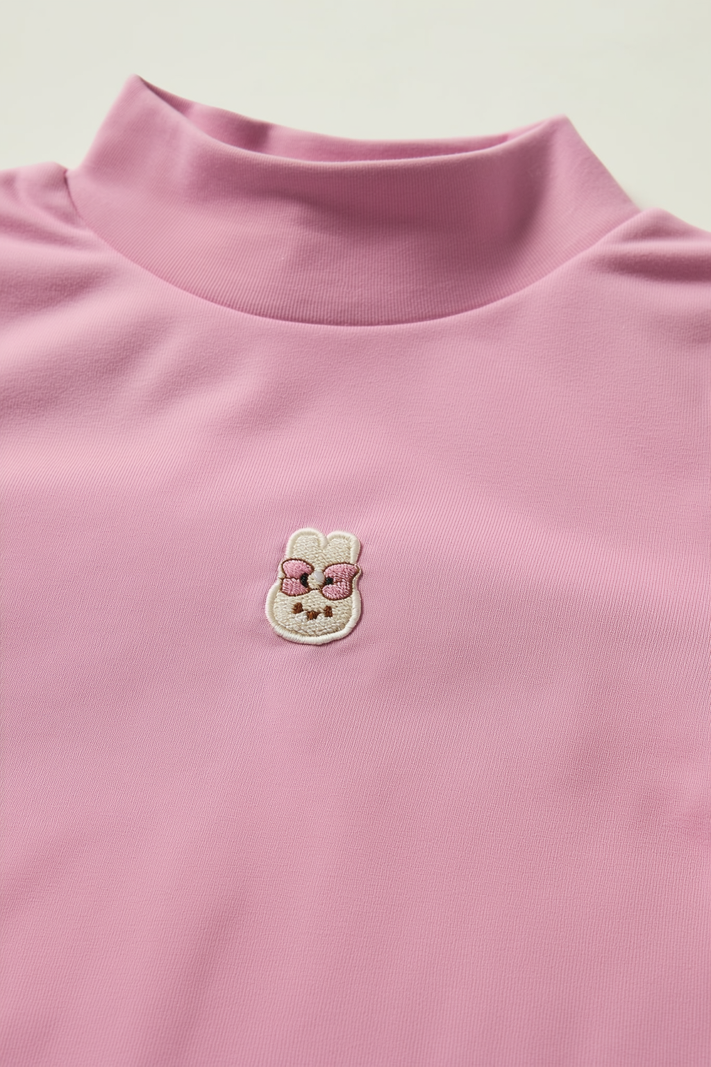 Girl Pink mock-neck (high-neck) t-shirt