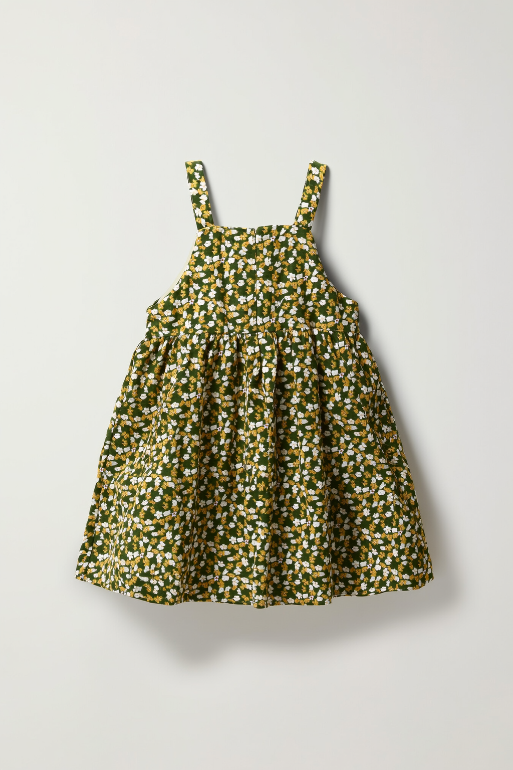 Green Ditsy Floral Print Pinafore Dress