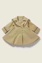 Girls' Full-Sleeve Collared Overcoat