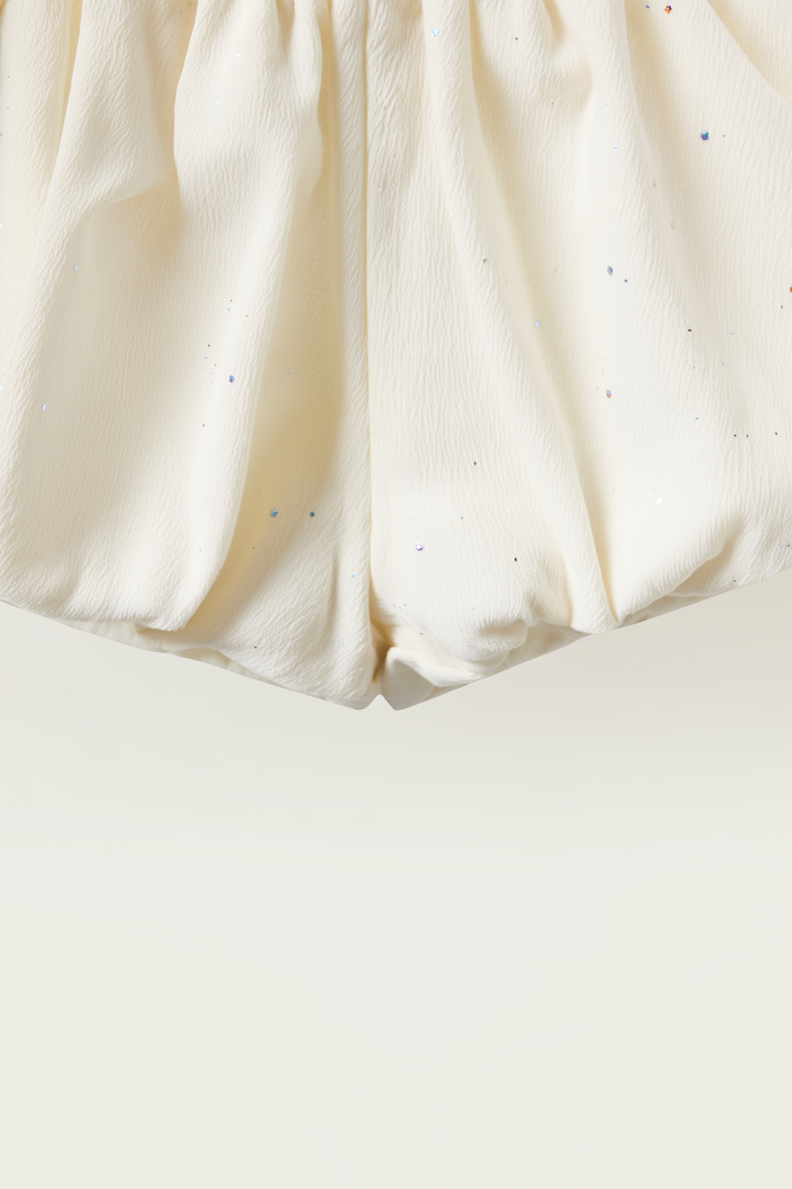 Toddler White puffball shorts