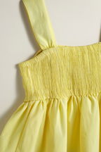 Shirred Square-Neck Peplum Top