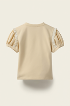 Crew Neck Short Sleeve Embroidery Detailed Baby Girl T-Shirt