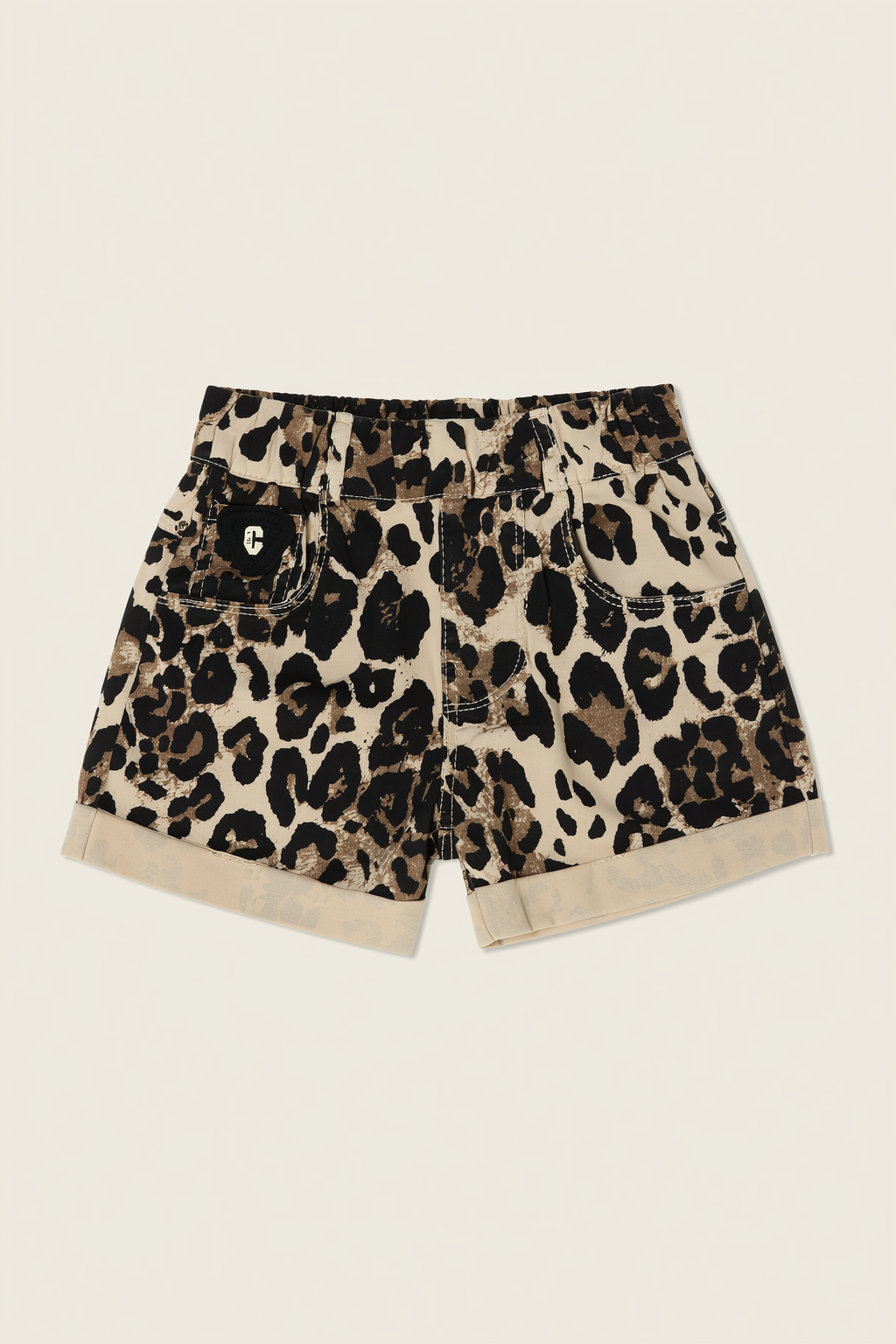 AO leopard-print denim shorts