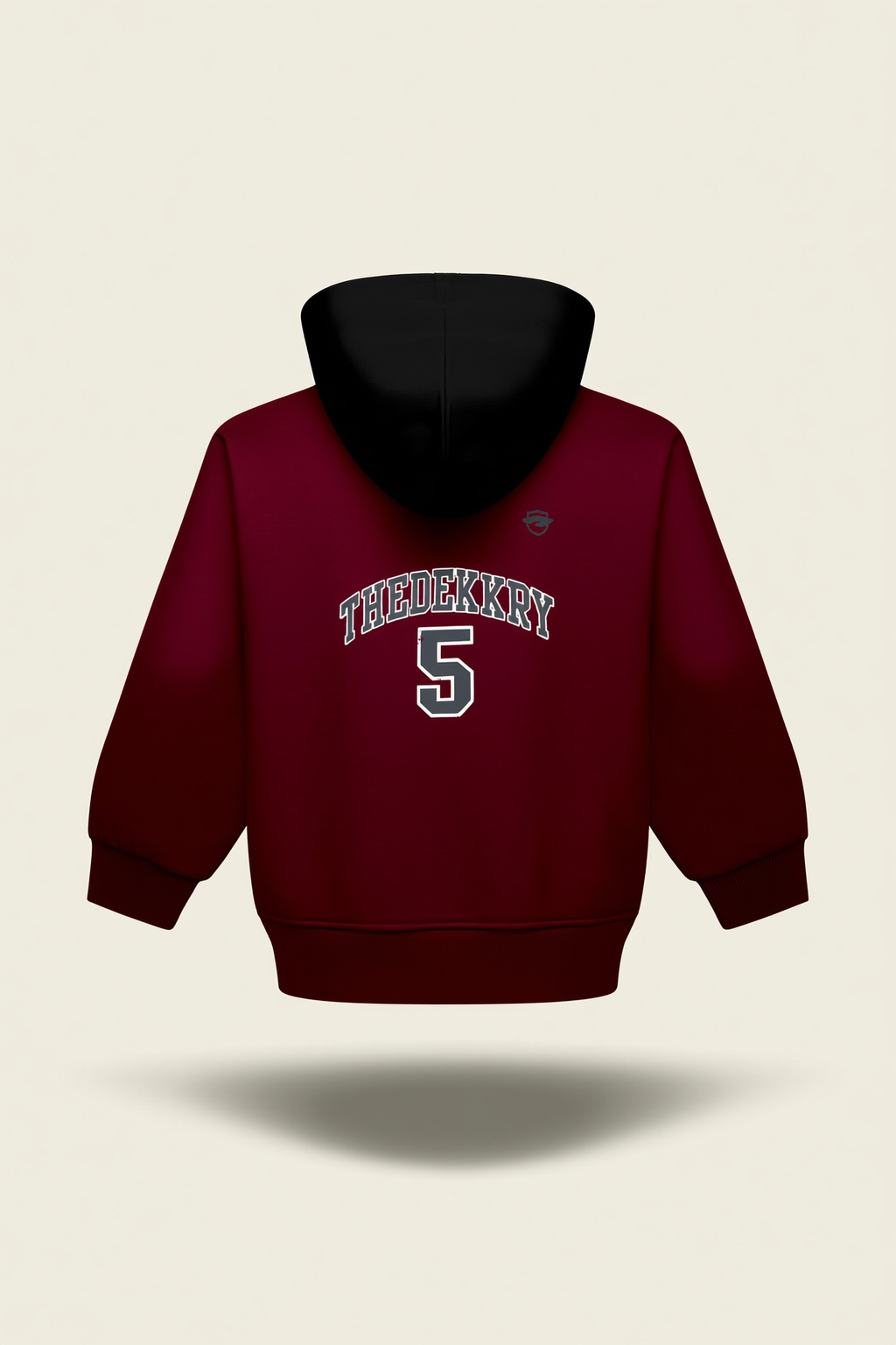 Boys' Maroon & Black Contrast Hood Pullover