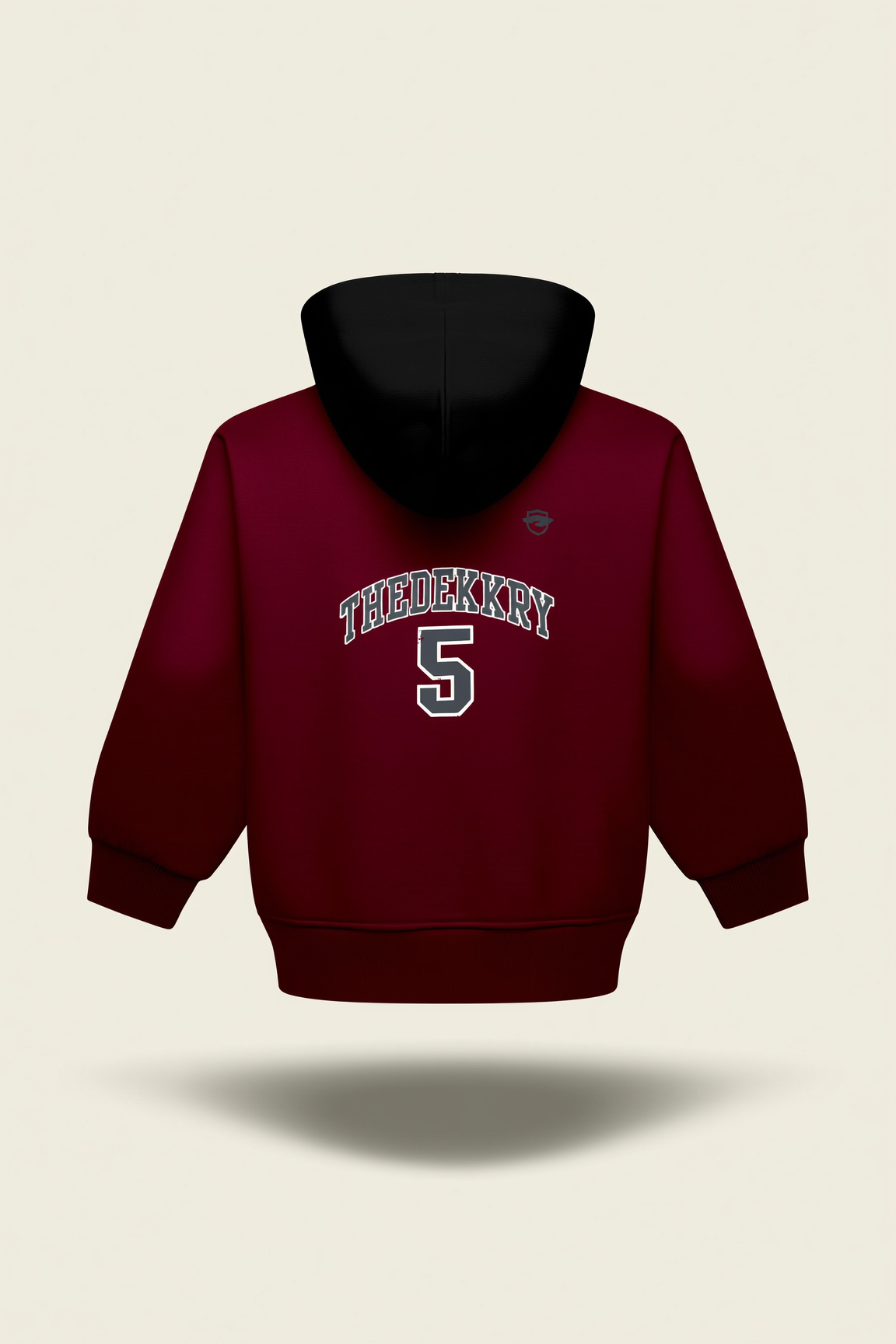 Boys' Maroon & Black Contrast Hood Pullover