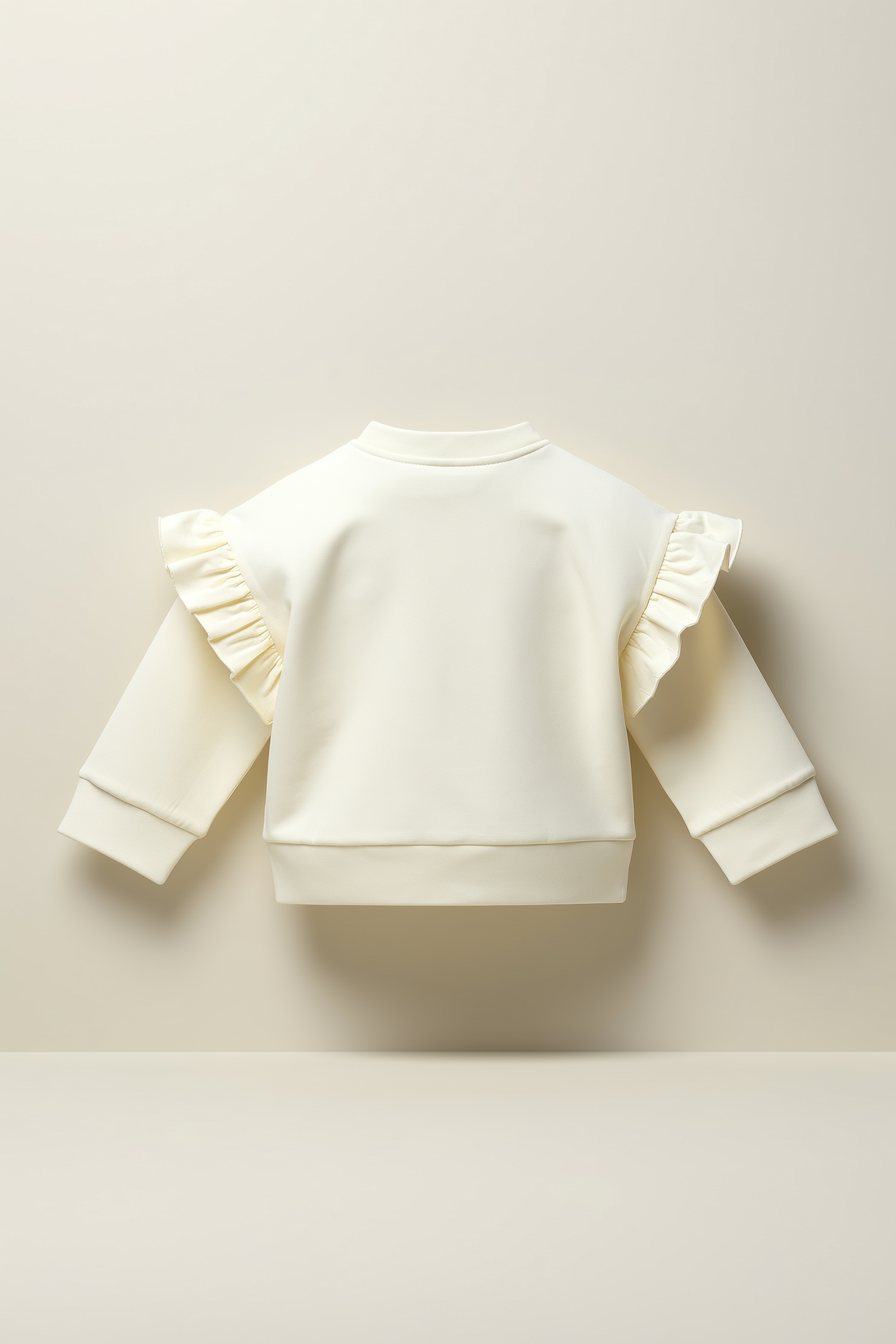 Girls' Cream Unicorn Graphic Ruffle Top