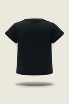 Casual Black T-Shirt with High Heel Motif