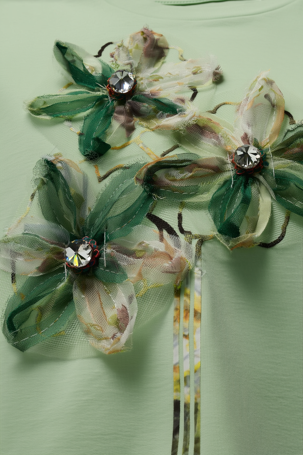 Kids' T-Shirt with 3D Crochet Flowers