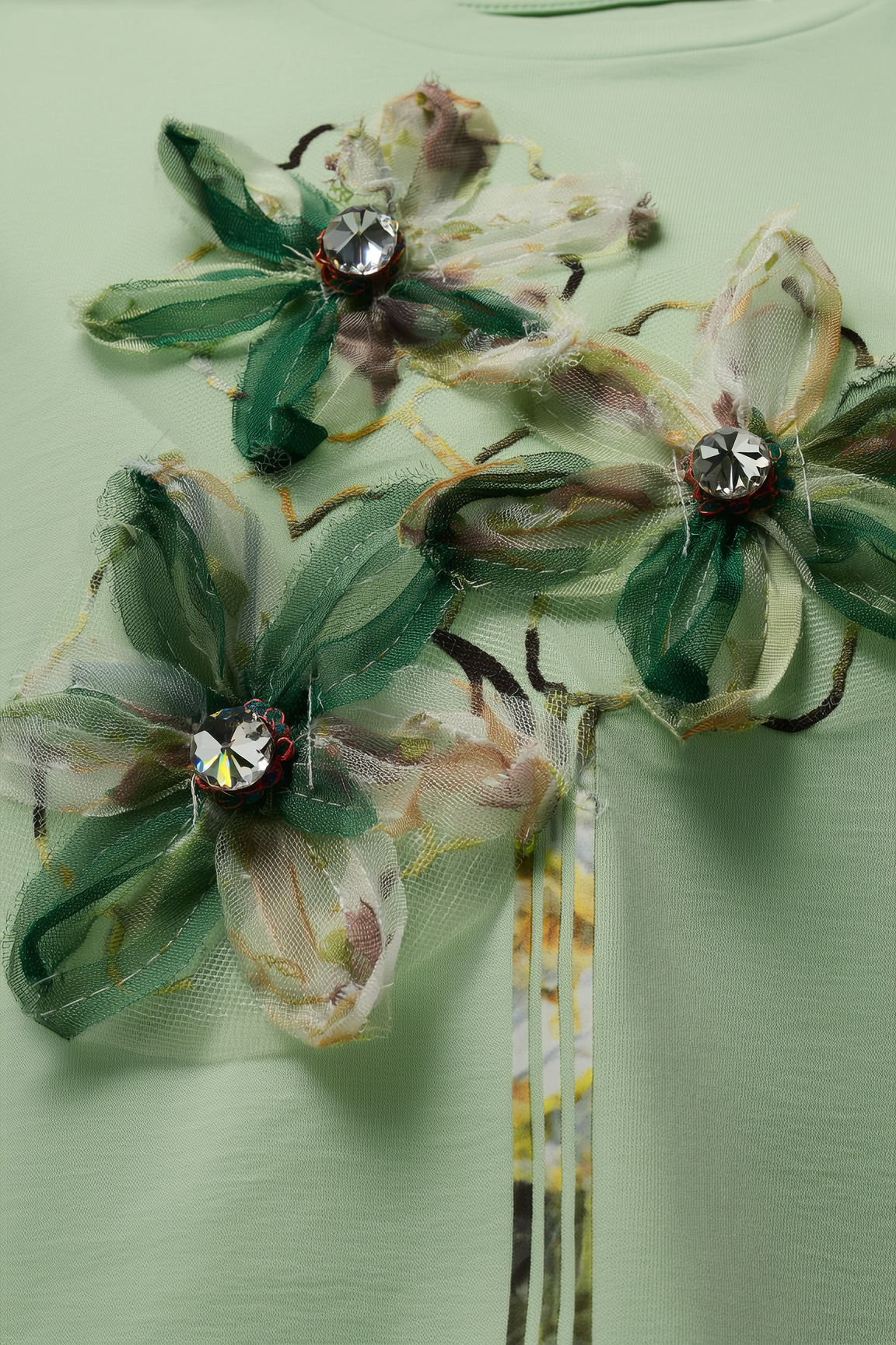 Kids' T-Shirt with 3D Crochet Flowers