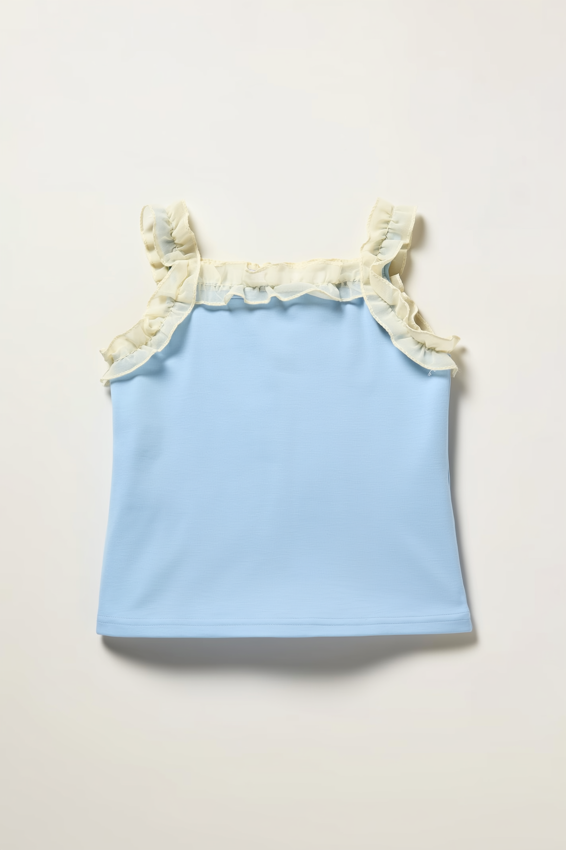 Kid's Girl Light Blue Ruffle Trim Cami Top