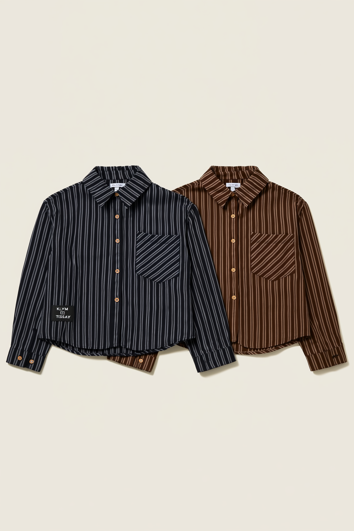 Boy's Vertical Stripe Casual Collared Shirt